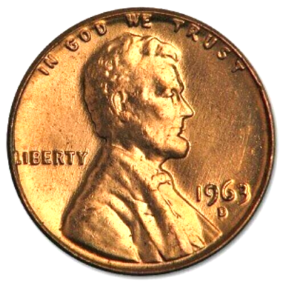 ✓ 1963 D BU Lincoln Memorial UNCIRCULATED Shiny Red From OBW Mint