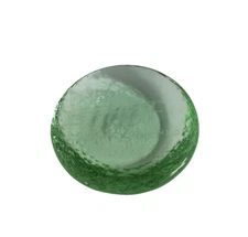 Fire and Light Recycled Glass Candle Holder Paperweight Celery Green USA *Read*