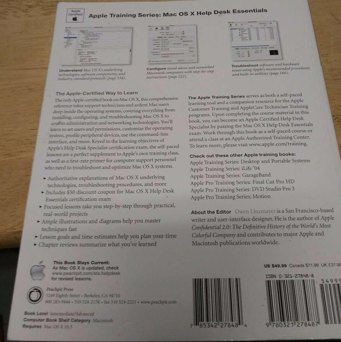 Apple Training Ser.: Mac OS X Help Desk Essentials by Peachpit Press ...