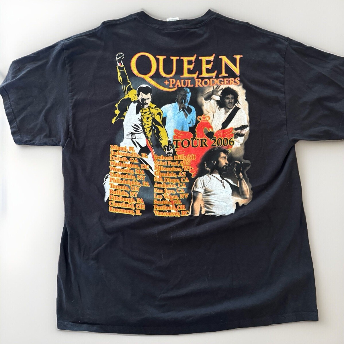 Queen Paul Rodgers Tee Adult Xl 2006 Concert Tour Graphic Black | eBay