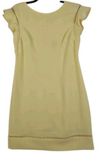 Adrianna Papell ~Woman Size 10~ Yellow Knee Length Cocktail Sheath Dress Lined.