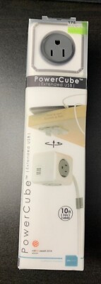 PowerCube Extended USB - 4 Outlet Power Adapter and USB w/ Extra Large 10ft cord