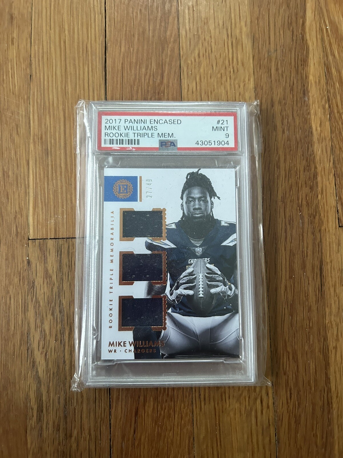 Mike Williams Panini Encased Rookie Triple Memorabilia #21 Base
