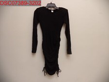 Melrose & Market Women Black Side Tie Ruched Bodycon Mini Dress XXS 439116505343