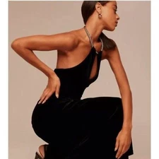 Veronica Beard Josette Velvet Chain Halter Maxi Gown Dress Sz 8 NWt 798 