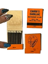 Vintage Matchbook Cover Cardo’s  Cadillac Restaurant in Oklahoma X3 Antique
