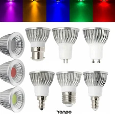12W 9W GU10 E27 MR16 Dimmable LED COB Spotlight Colorful White Lamp 220V 12V R2