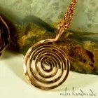 Pure Copper Wire Wrapped Unisex Spiral Pendant Artisan Handcrafted Necklace