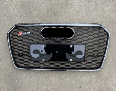 For Audi A7 C7.5 To RS7 S7 2016-2018 Front Grille Black Mesh Grill