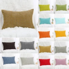 PiccoCasa Rectangle Pillowcases Throw Pillow Cover Solid Cushion Cover 12"x 18" 