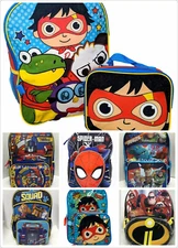 Ryan’s World  Transformers Toy Story Spiderman  Kids Backpack Lunch Box Set boys