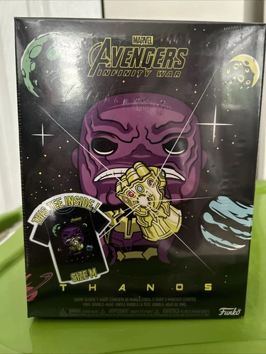 Funko POP! and Tee Marvel Avengers Infinity War Thanos with Gauntlet Metallic M