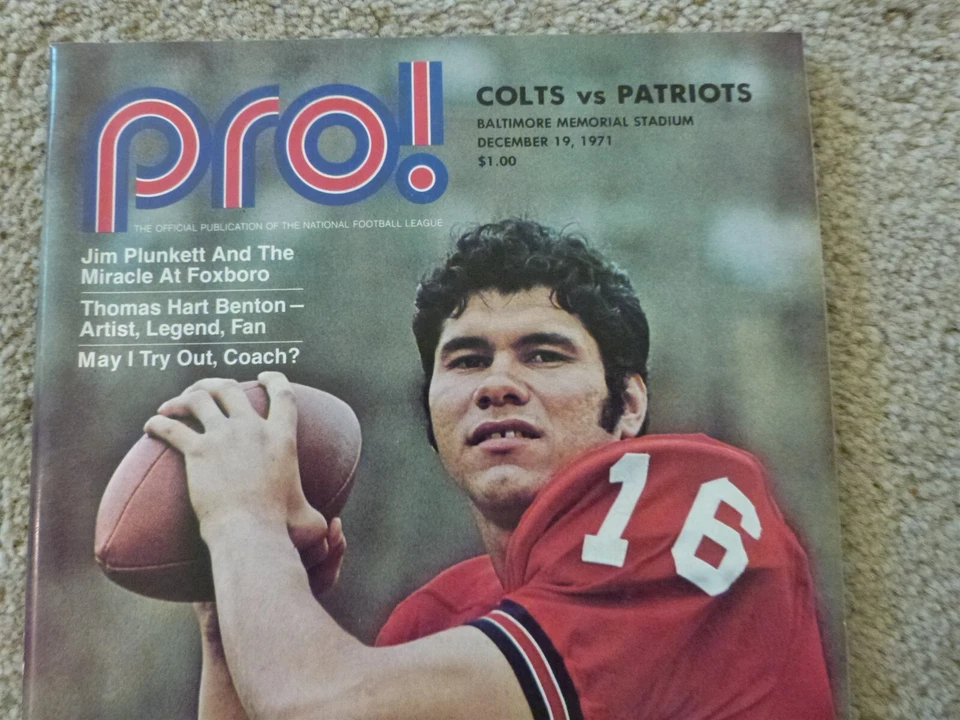 HTF DECEMBER 19 1971 NFL Baltimore COLTS vs PATRIOTS PLUNKETT Game Program EUC - Image 3 of 4