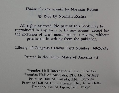1968 Signed Book Under the Boardwalk by Norman Rosten Brooklyn Coney Island NYC - Imagen 7 de 7