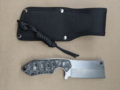 MR560 Marbles Cleaver Stainless Blade Black/Gray G10 Handle Nylon Belt Sheath 