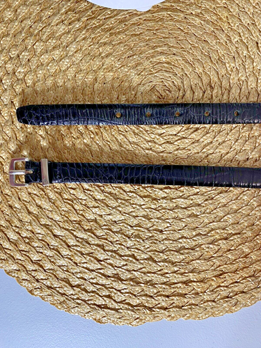 Lauren Ralph Lauren Women's MEDIUM Belt Italian Leather Alligator Pattern Faux - Picture 4 of 10