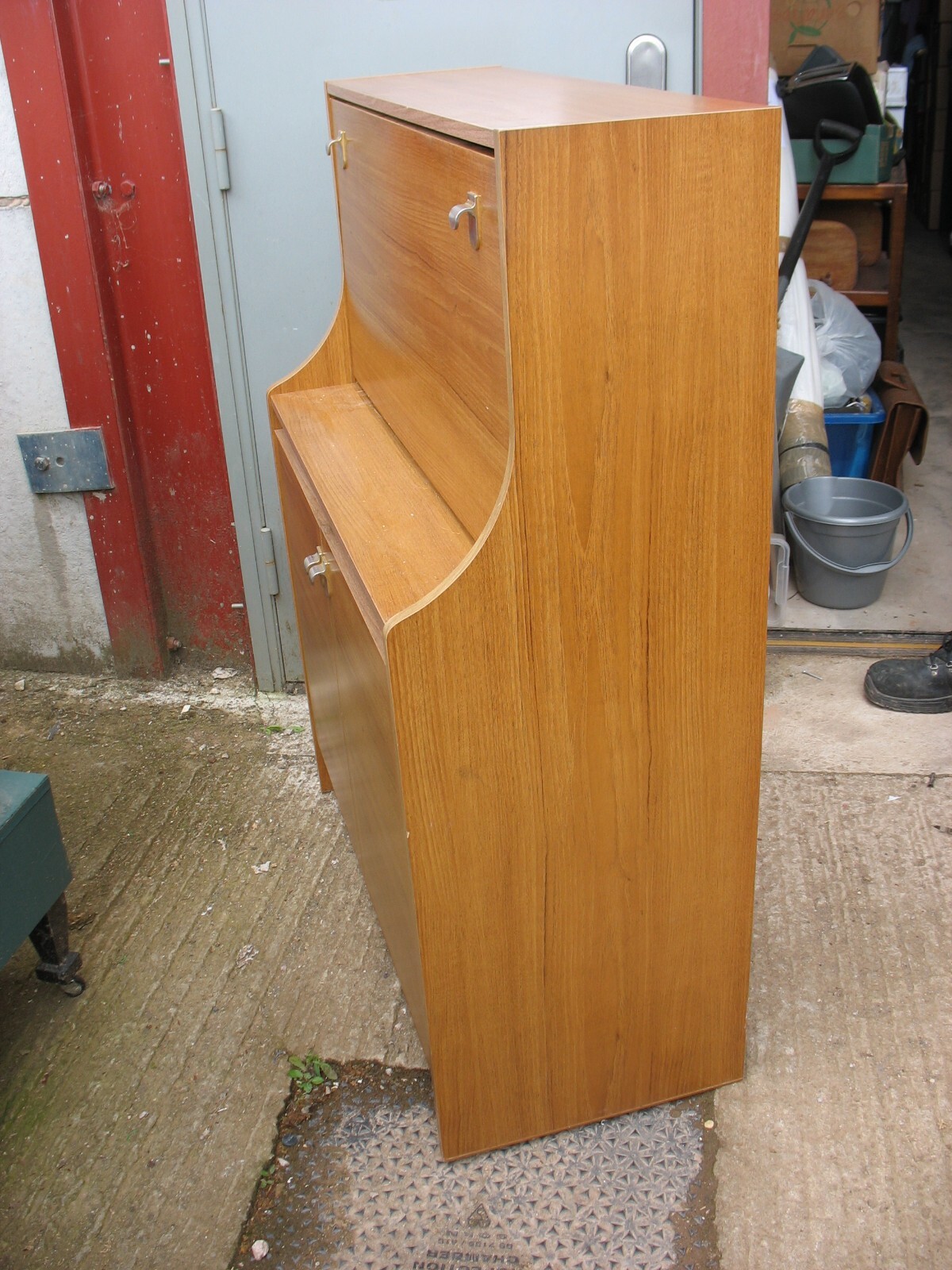 RETRO SCHREIBER 1980's BUREAU, WITH CUPBOARD BELOW 34" WIDE.+ Could
