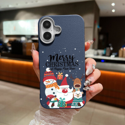 Hülle Für iPhone 16 Pro Max 15 14 13 12 11 Leder Silikon Weihnachten Schutzhülle