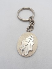 Oak: 925 Silver Keychain with Leaf Symbol of Strength and Justice