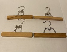 Vintage Wooden Metal Hanger - Pants Clothes Lot Of 4