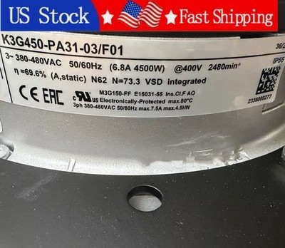 1PCS New Ebmpapst K3G450-PA31-03/F01 380V-480V 4500W Centrifugal Cooling Fan