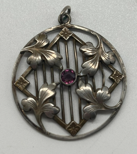 Srebrny wisiorek 900 z ametystem - Zdjęcie 2 z 8