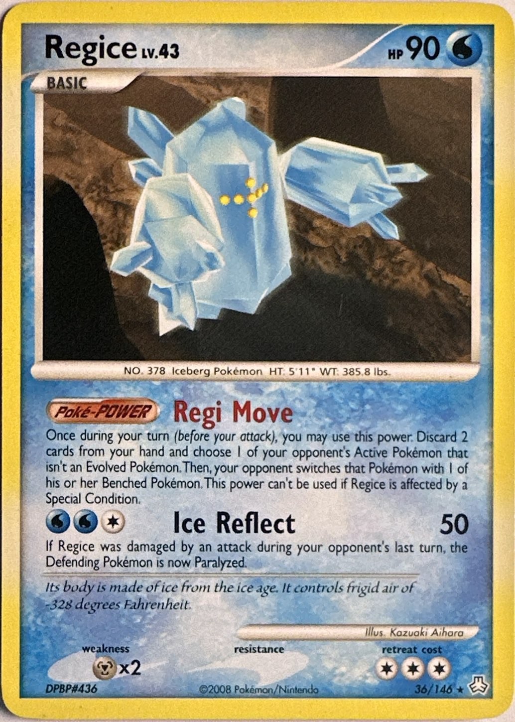 Regice 36/146 Rare Legends Awakened Pokemon Lightly Played