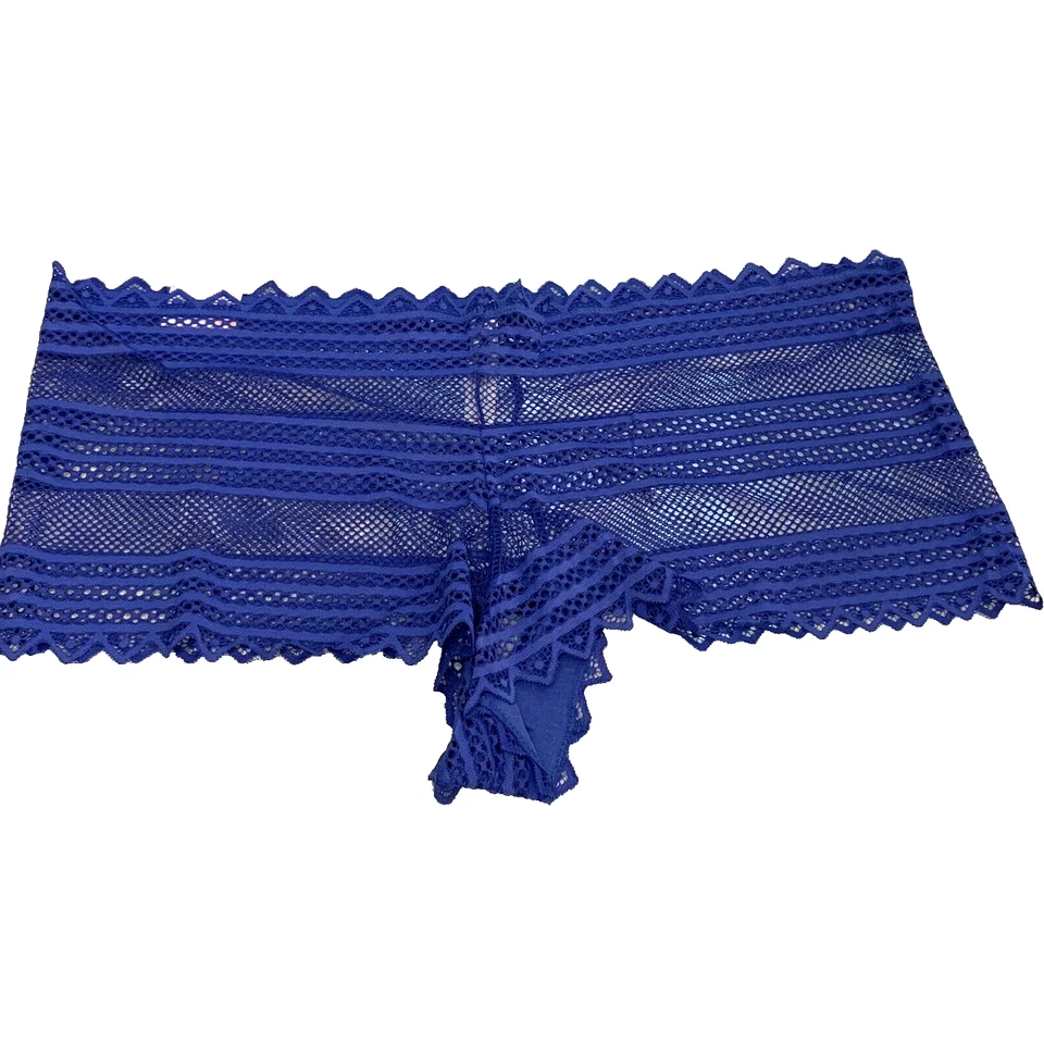 NWT Lane Bryant Royal Blue Sheer Striped Stretch Cheeky Panties in Size 1X 18 20 - Image 2 of 4