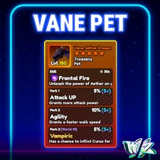 World Zero WZ - VANE DRAGON PET - LVL 150 - PERFECT VAMP PERKS