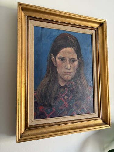 20th Century Portrait Of A Girl/ Female/Y woman -Oil On Canvas - English School - Picture 7 of 22