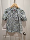 J.Crew Ruffle-trim Short-Sleeve Top in Liberty® Thorpe Hill fabric SZ XS Womens
