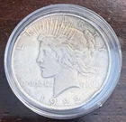 1922 Peace Silver Dollar Circulated 90% Silver U.S. Coin w/ Coin Protector