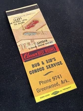 Vintage Arkansas Matchbook “BUB & SID'S CONOCO SERVICE” Greenwood