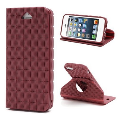 Flip Case Handy-Hülle zu Apple iPhone 5 5S  TPU 360° 360 Grad drehbar  rot