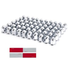 60Pcs Semi Trucks Lug Nut Covers, 33mm Lug Nut Covers Chrome Bullet Shape 60pcs