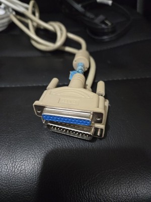 Vintage 25 Pin Male To Female Computer PC Cord. 6 Feet Long