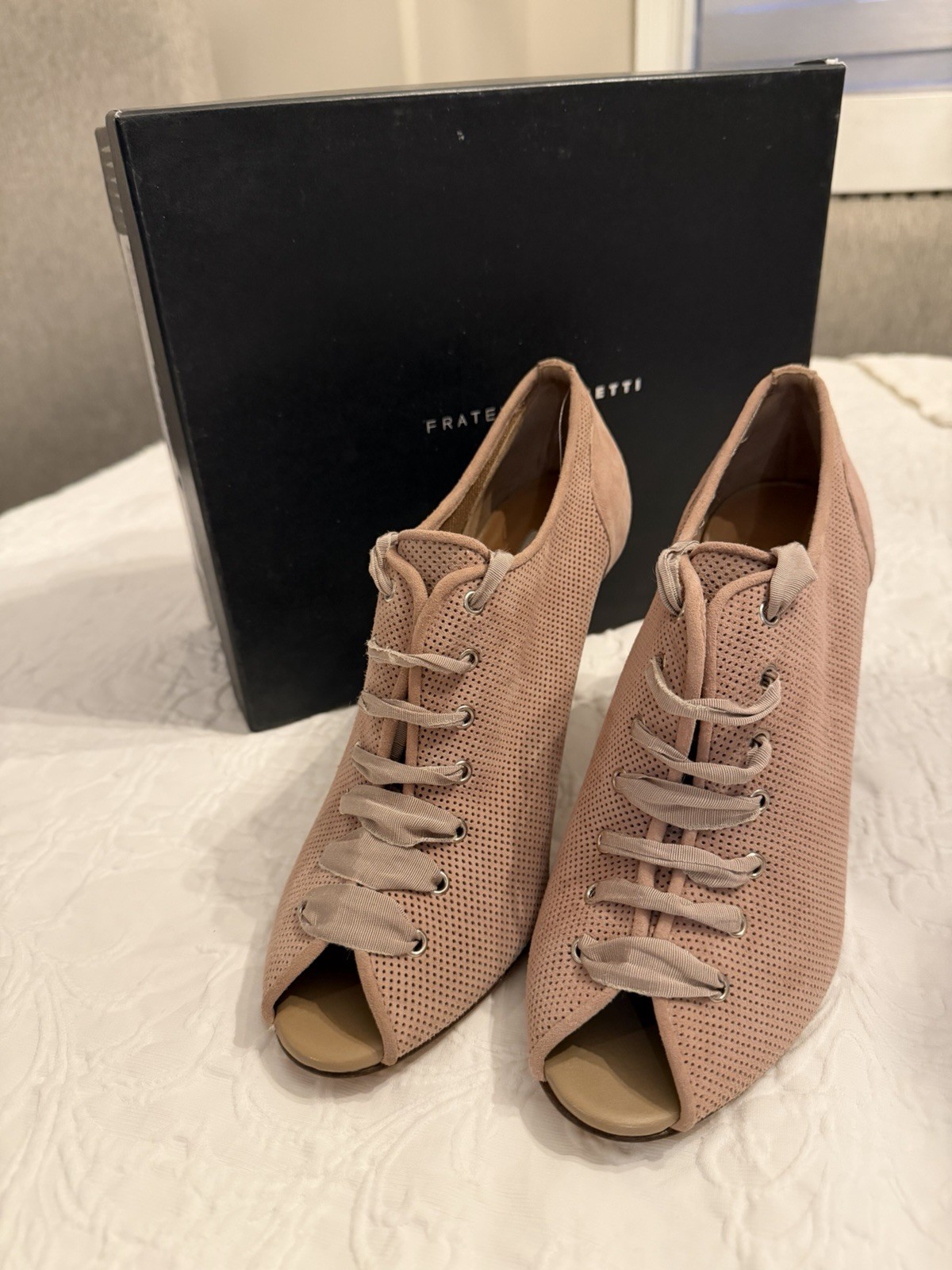 FRATELLI ROSSETTI 63623  TAILORED OXFORDS PALE PINK SUEDE UPPER #8.5us $599 image 7