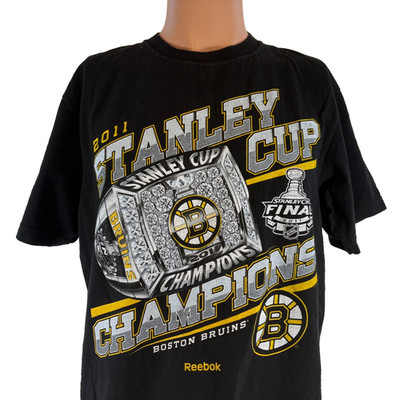 Reebok Boston Bruins T Shirt Mens Size XL 2011 Stanley Cup Champions NHL Hockey