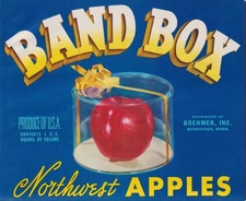 Boehmer Band Box Northwest Apples unused crate label Wenatchee WA