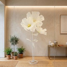 Giant Artificial Flower on Base 3 Heads Light Green White Wedding Display