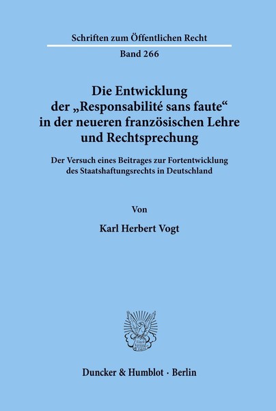 "Die Entwicklung Der \\\"Responsabilité Sans Faute\\\" In Der Neueren FranzöSischen L"-image