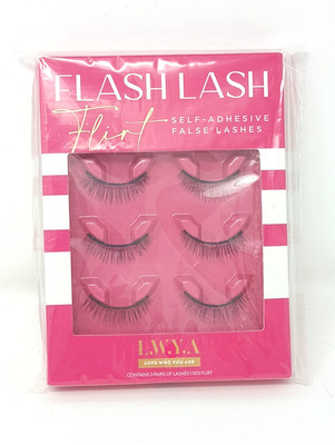 LWYA Flash Lash -FLIRT- (3 pairs) Self-adhesive False Lashes New
