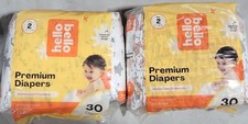 60 Count Hello Bello Diapers, Size 2 (10-16 lbs) Wild Cats, Premium Disposable 0.38 per diaper