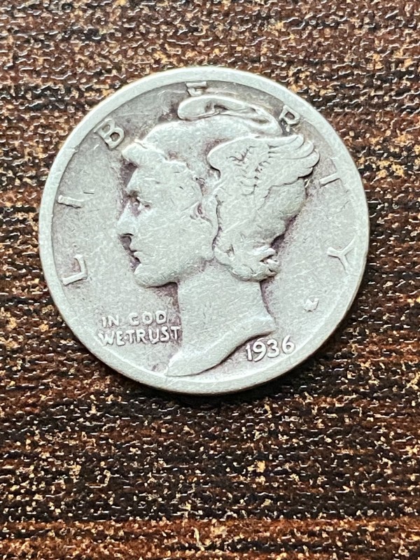 1936 P Mercury silver dime a very fine coin ..plus a surprise