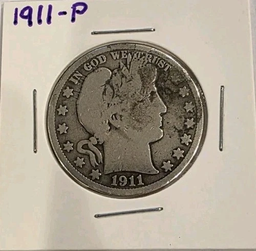 1911 Barber Silver Half Dollar - Philadelphia Mint - 90% Silver