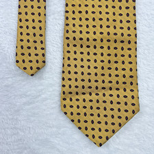 Brooks Brothers Gold Navy Red Design Men  s Necktie 4x 59  All Silk Made In USA