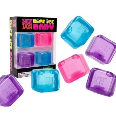 Authentische Nee Doh Ice Baby 4er Pack Würfel 4er Set: Mini Neu-Würfel/Rosa/Lila/Blau UK
