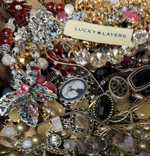 Vintage & Modern Some Signed Costume Jewelry Lot Full Small Priority Box # 15