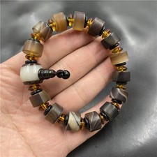 Natural Agate Bead Bracelet with Spindle Agate Beads for Men & Women