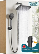 Veken 11.8 Inch Rain Shower Head with Handheld- High Pressure Dual Shower Heads